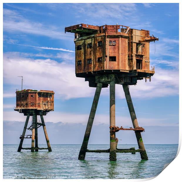 Maunsell Forts Print by Wight Landscapes