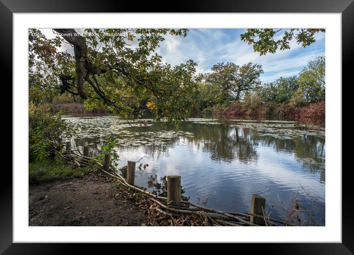 Sheepwash Pond in autumn Framed Mounted Print by Kevin White