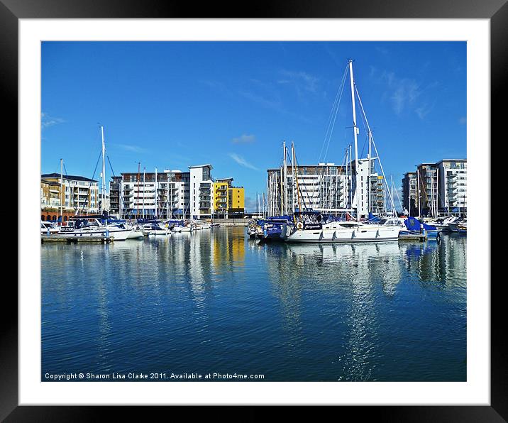 Boats and Yachts in harbour Framed Mounted Print by Sharon Lisa Clarke