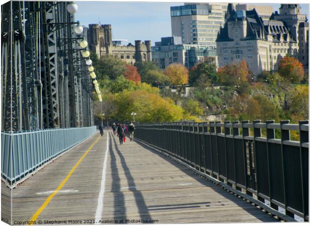 Walkway across the Interprovincial Bridge, Ottawa, ON Canvas Print by Stephanie Moore