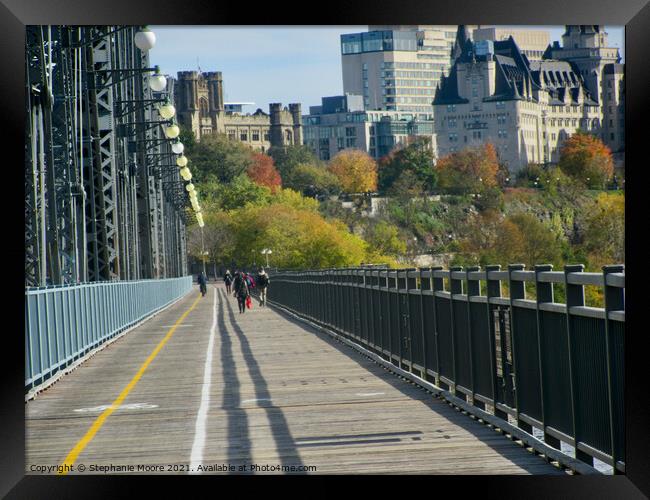 Walkway across the Interprovincial Bridge, Ottawa, ON Framed Print by Stephanie Moore