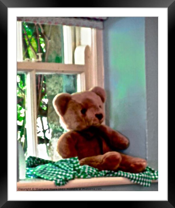 Bear in the Window Framed Mounted Print by Stephanie Moore