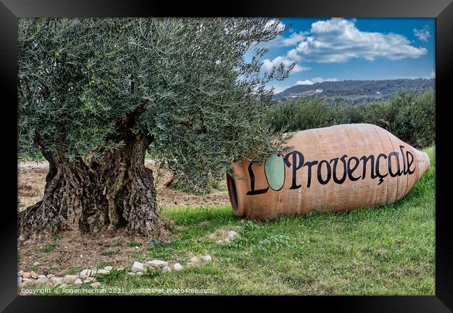 Provençal Olive Grove Splendor Framed Print by Roger Mechan