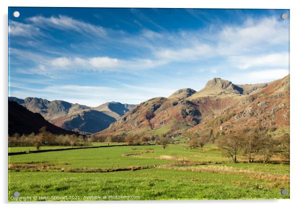 A View from Great Langdale Acrylic by Heidi Stewart