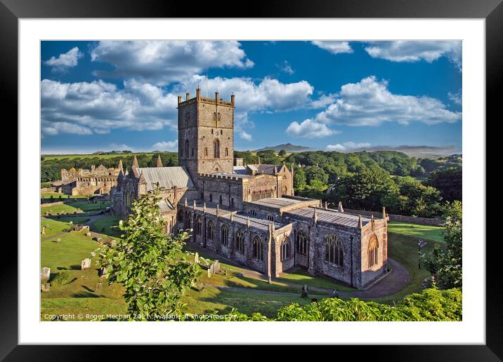 Serene Beauty of St Davids Cathedral Framed Mounted Print by Roger Mechan