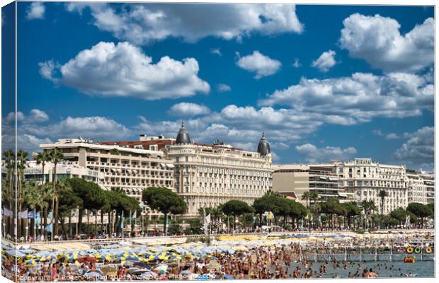 A Vibrant Scene in Cannes Canvas Print by Roger Mechan