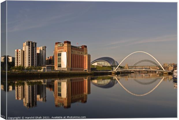 Newcastle upon Tyne Reflections Canvas Print by Harshil Shah