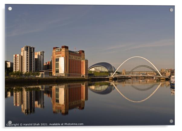 Newcastle upon Tyne Reflections Acrylic by Harshil Shah