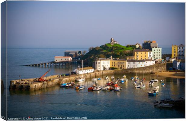Tenby Harbour view Canvas Print by Chris Rose