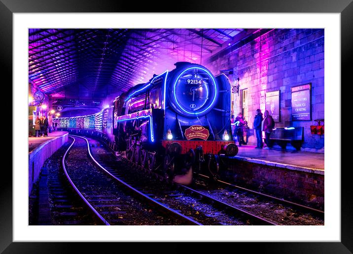 Illuminated North York Moors railway 2021 Framed Mounted Print by Martin Williams