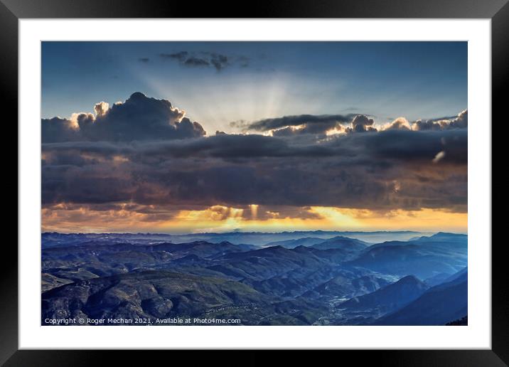 Overlooking the Southern French Alps Framed Mounted Print by Roger Mechan