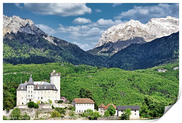 Enchanting Castle under the mountains Print by Roger Mechan