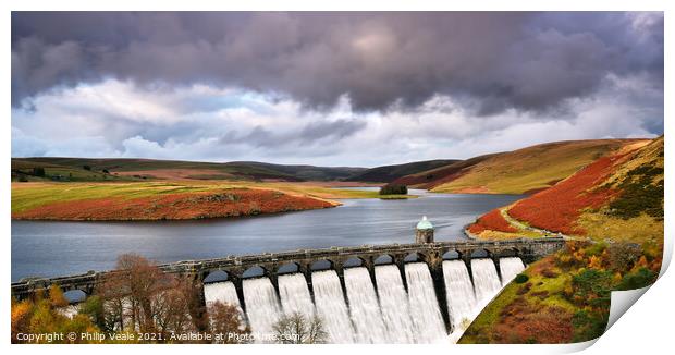 Craig Goch: Elan Valley's Crown. Print by Philip Veale