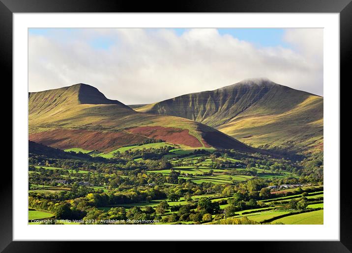 Brecon Beacons Dappled Dawn. Framed Mounted Print by Philip Veale