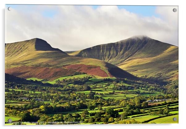 Brecon Beacons Dappled Dawn. Acrylic by Philip Veale