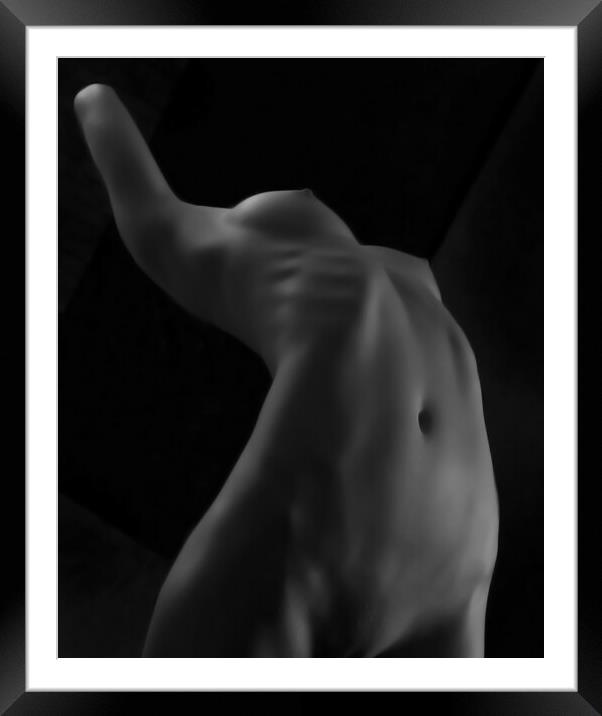Nude Model Framed Mounted Print by Amy Rogers