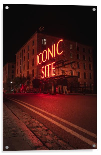 Iconic Site at Liverpool River of Light Trail Acrylic by Liam Neon