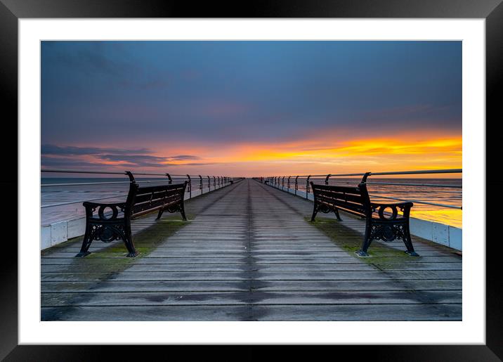 Pier view Saltburn-by-the-Sea Framed Mounted Print by Michael Brookes