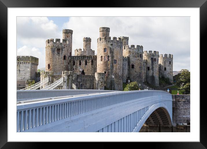 Conwy Castle over the bridge Framed Mounted Print by Jason Wells