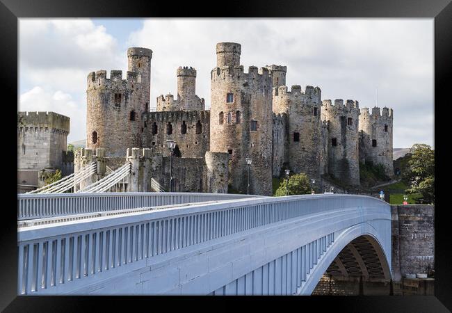 Conwy Castle over the bridge Framed Print by Jason Wells