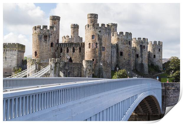 Conwy Castle over the bridge Print by Jason Wells