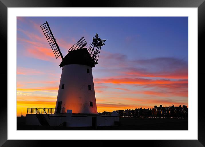 Sunset At Lytham Windmill Framed Mounted Print by Jason Connolly