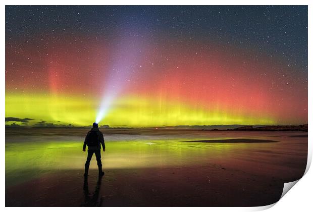 Hopeman Aurora Print by John Finney