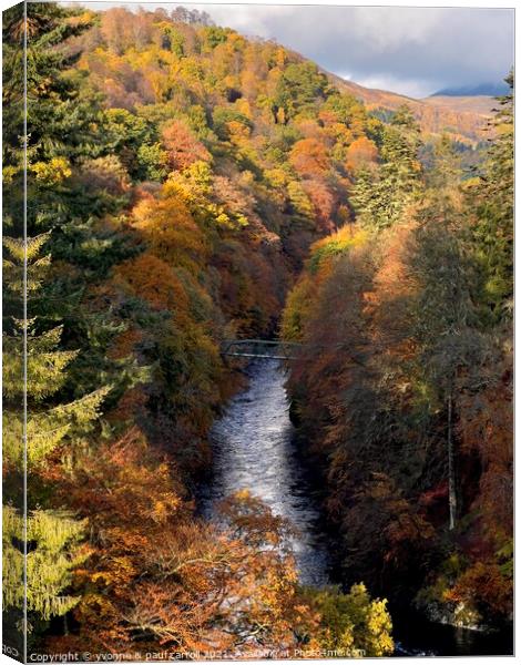 Autumn at Killiecrankie Gorge Canvas Print by yvonne & paul carroll