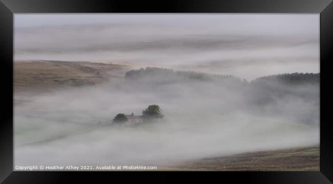 Moorland Mist Framed Print by Heather Athey