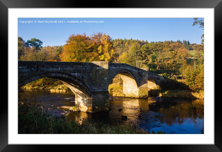 Barden Bridge River Wharfe Yorkshire Dales Framed Mounted Print by Pearl Bucknall