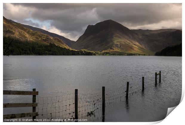 Buttermere at dusk Print by Graham Moore