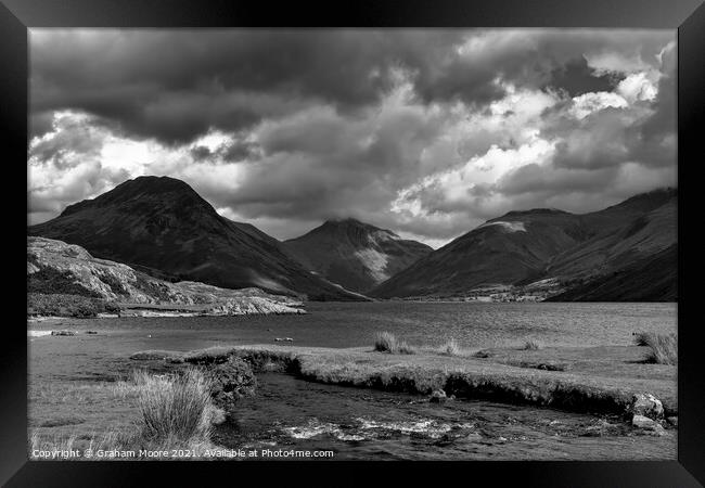 Wastwater monochrome Framed Print by Graham Moore