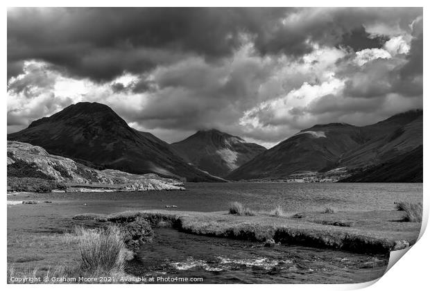 Wastwater monochrome Print by Graham Moore