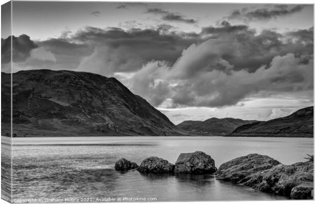 Crummock Water monochrome Canvas Print by Graham Moore