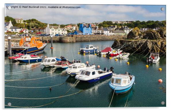 Portpatrick Harbour Dumfries and Galloway Acrylic by Pearl Bucknall
