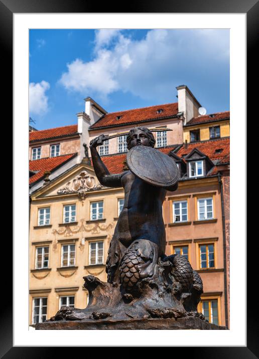 Mermaid of Warsaw Statue Framed Mounted Print by Artur Bogacki