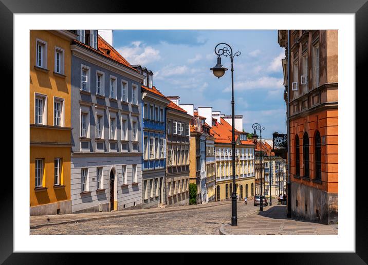 Houses Along Mostowa Street In Warsaw New Town Framed Mounted Print by Artur Bogacki