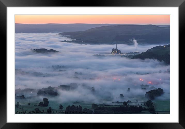 Misty Sunrise over Iconic Cement Works Framed Mounted Print by Steven Nokes