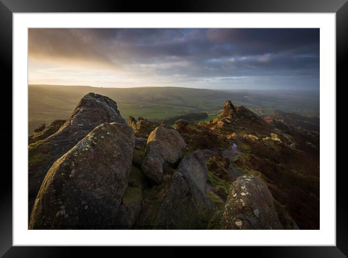 Majestic Ramshaw Rocks at Sunrise Framed Mounted Print by Steven Nokes
