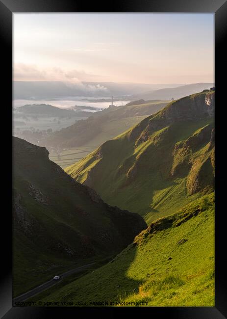 Misty Sunrise Drive Framed Print by Steven Nokes