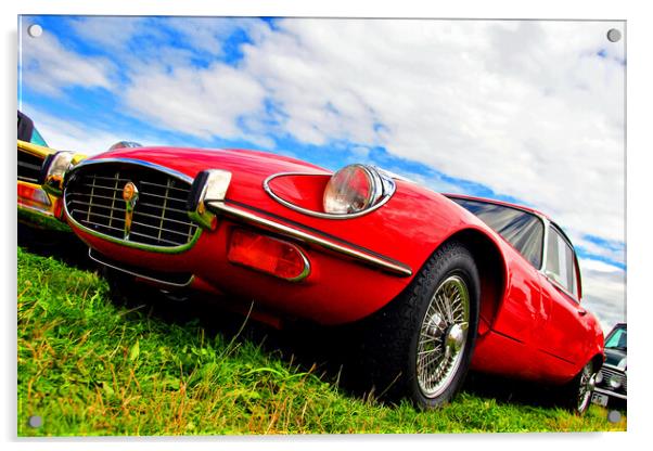 E-Type Jaguar Classic Motor Car Acrylic by Andy Evans Photos