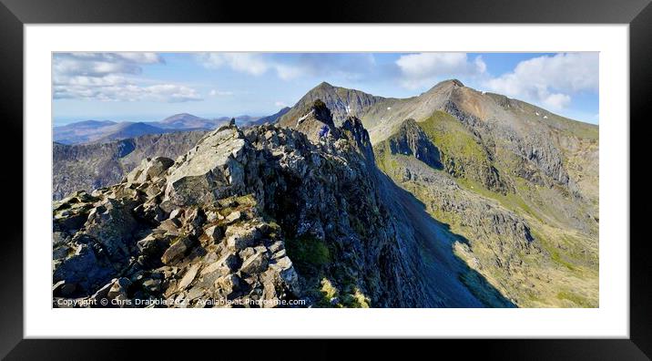 Crib Goch Framed Mounted Print by Chris Drabble