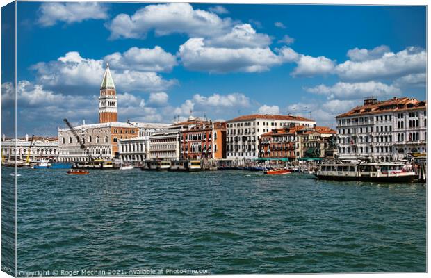 Venice's Enchanting Waterfront Canvas Print by Roger Mechan