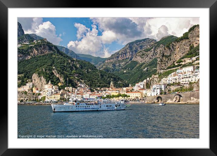 Serene Amalfi Coast Framed Mounted Print by Roger Mechan