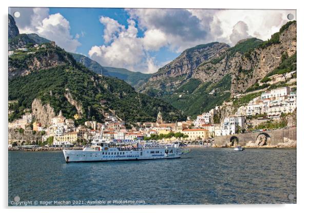 Serene Amalfi Coast Acrylic by Roger Mechan