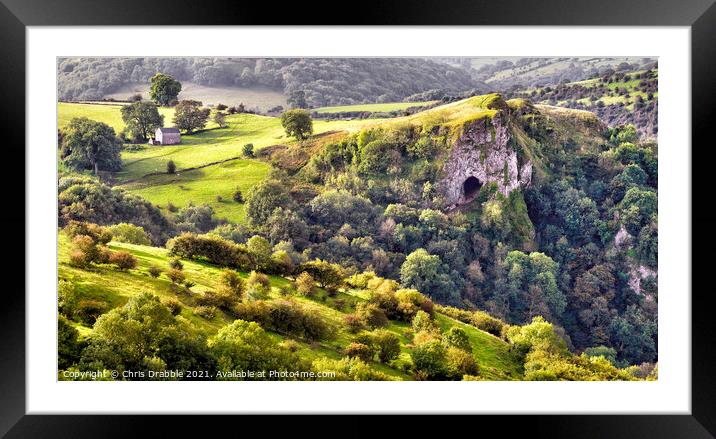 Thor's Cave in morning light Framed Mounted Print by Chris Drabble