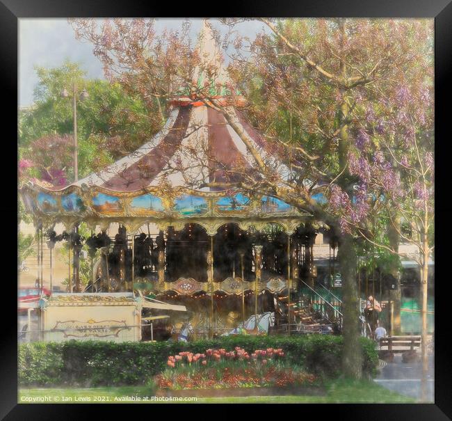 Carousel By The Seine Framed Print by Ian Lewis