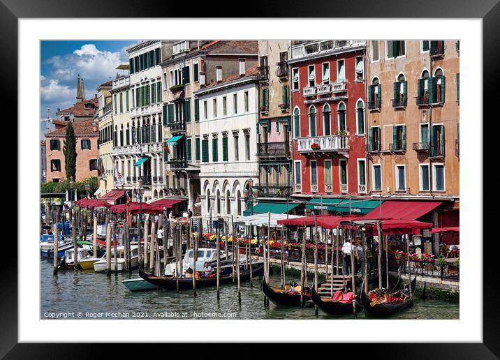 Vibrant Venice Waterway Framed Mounted Print by Roger Mechan