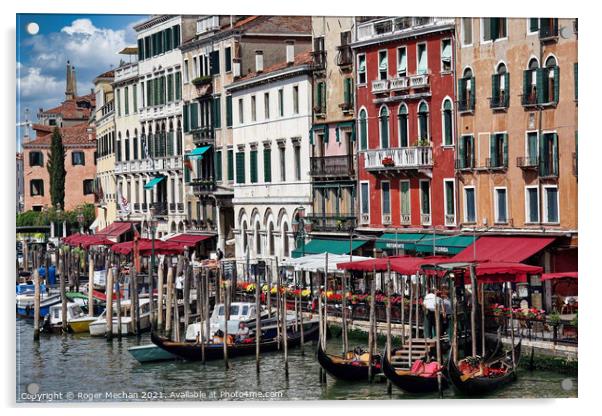 Vibrant Venice Waterway Acrylic by Roger Mechan