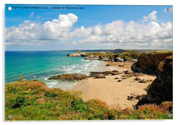 newquay beaches Acrylic by Kevin Britland